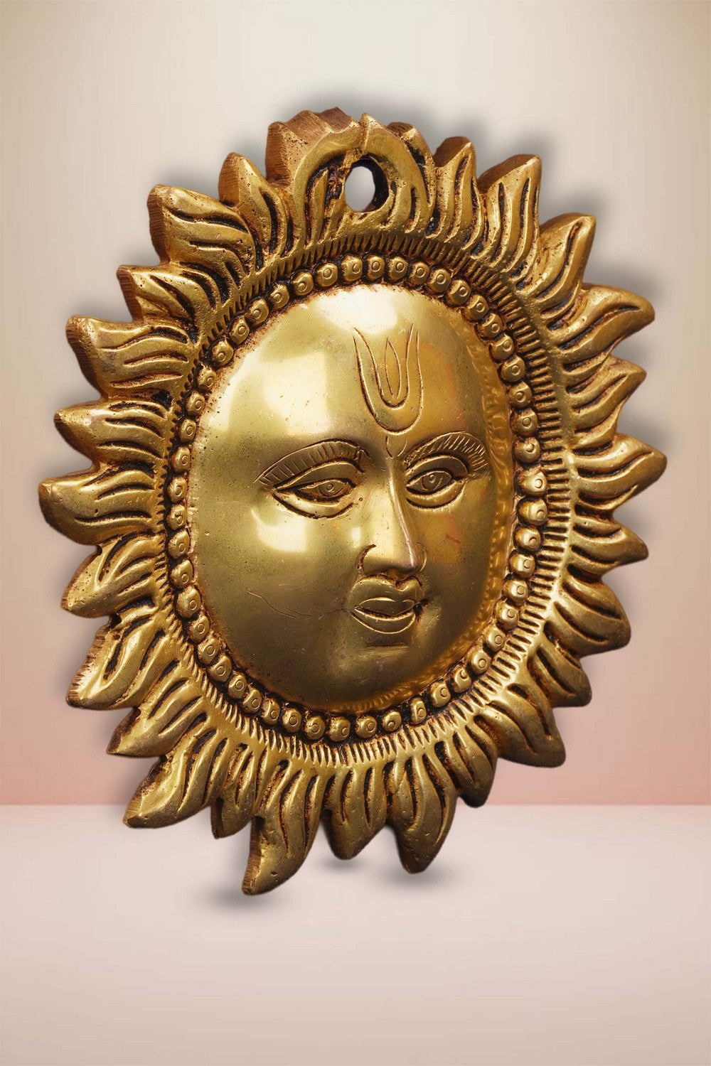 Image of Brass Sun Face Wall Hanging