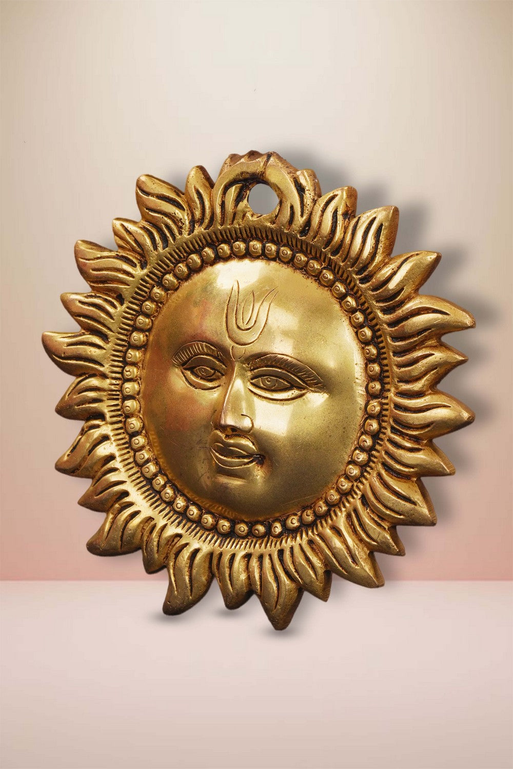 Image of Brass Sun Face Wall Hanging