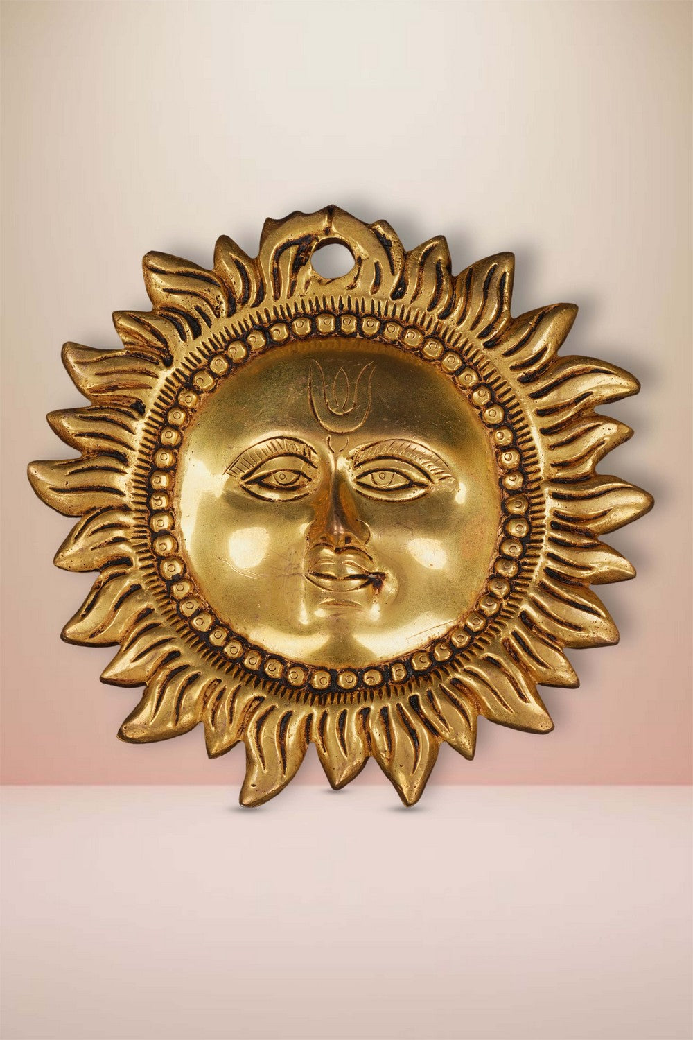 Image of Brass Sun Face Wall Hanging
