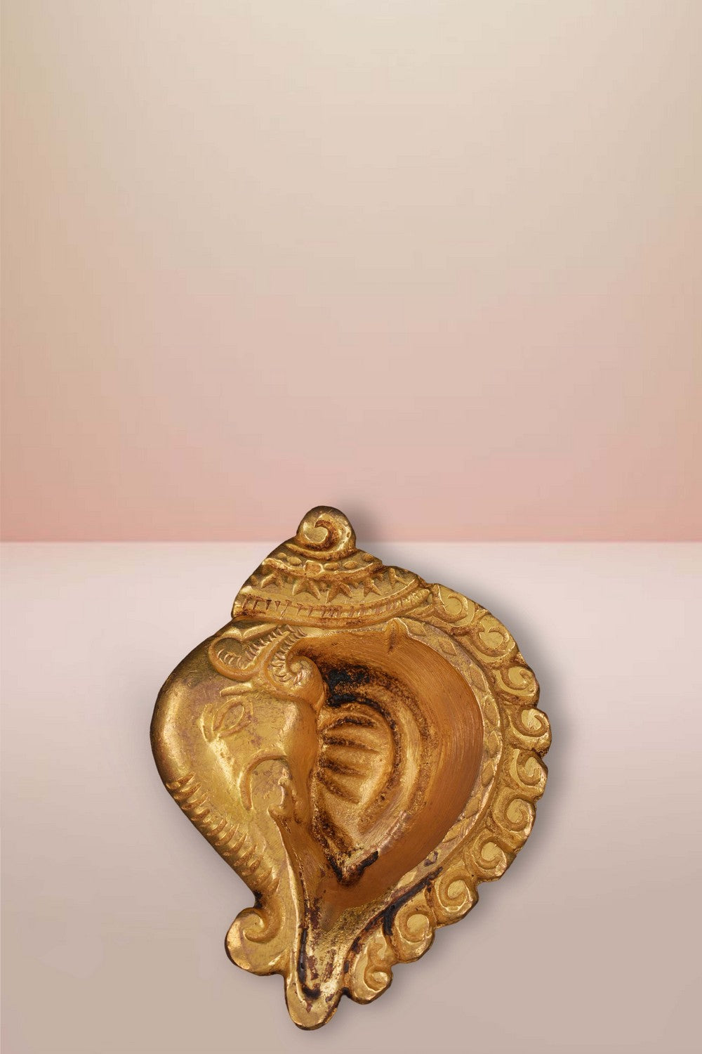 Image of Brass Diya With Beautiful Ganapati Craving