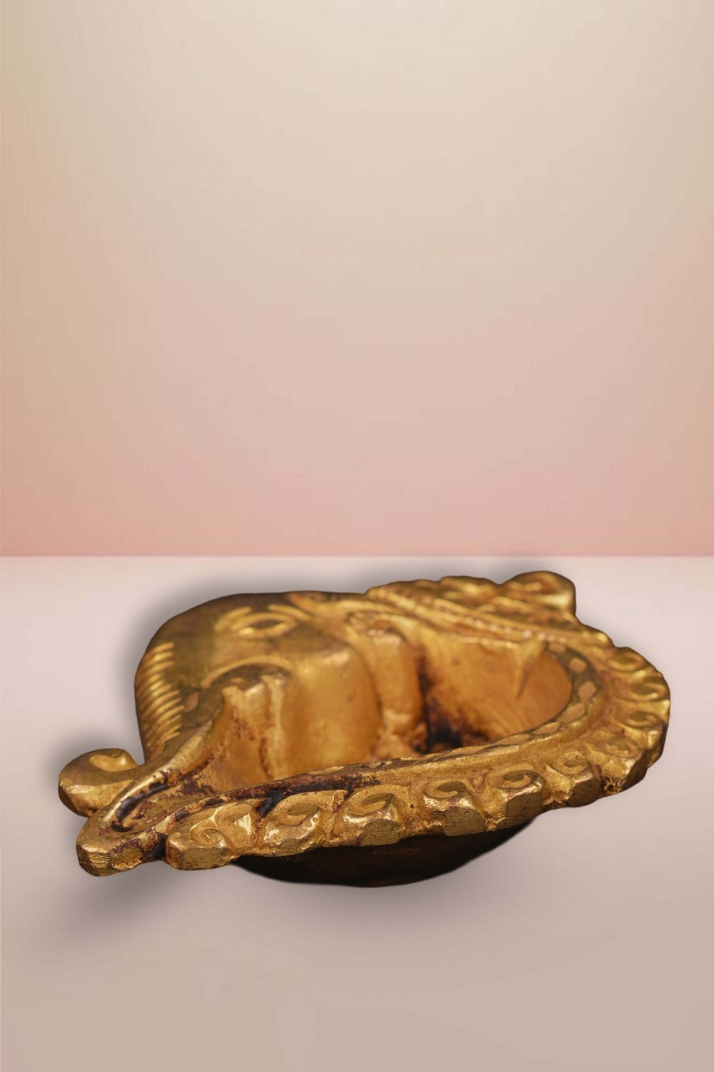 Image of Brass Diya With Beautiful Ganapati Craving