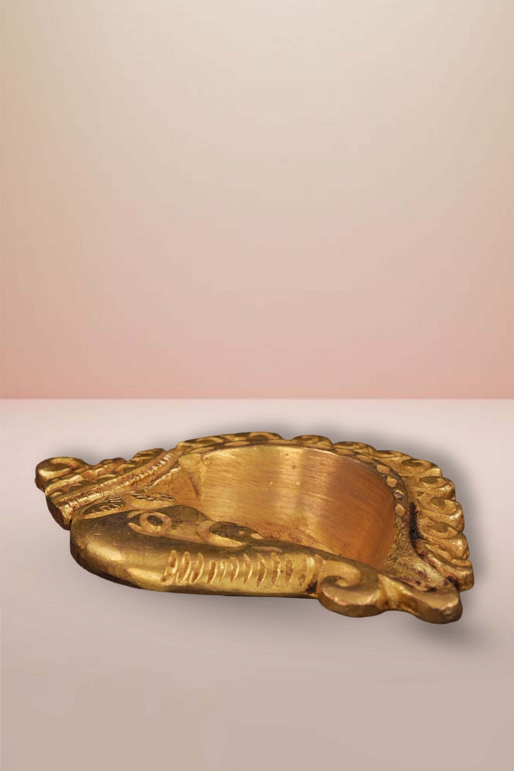 Image of Brass Diya With Beautiful Ganapati Craving