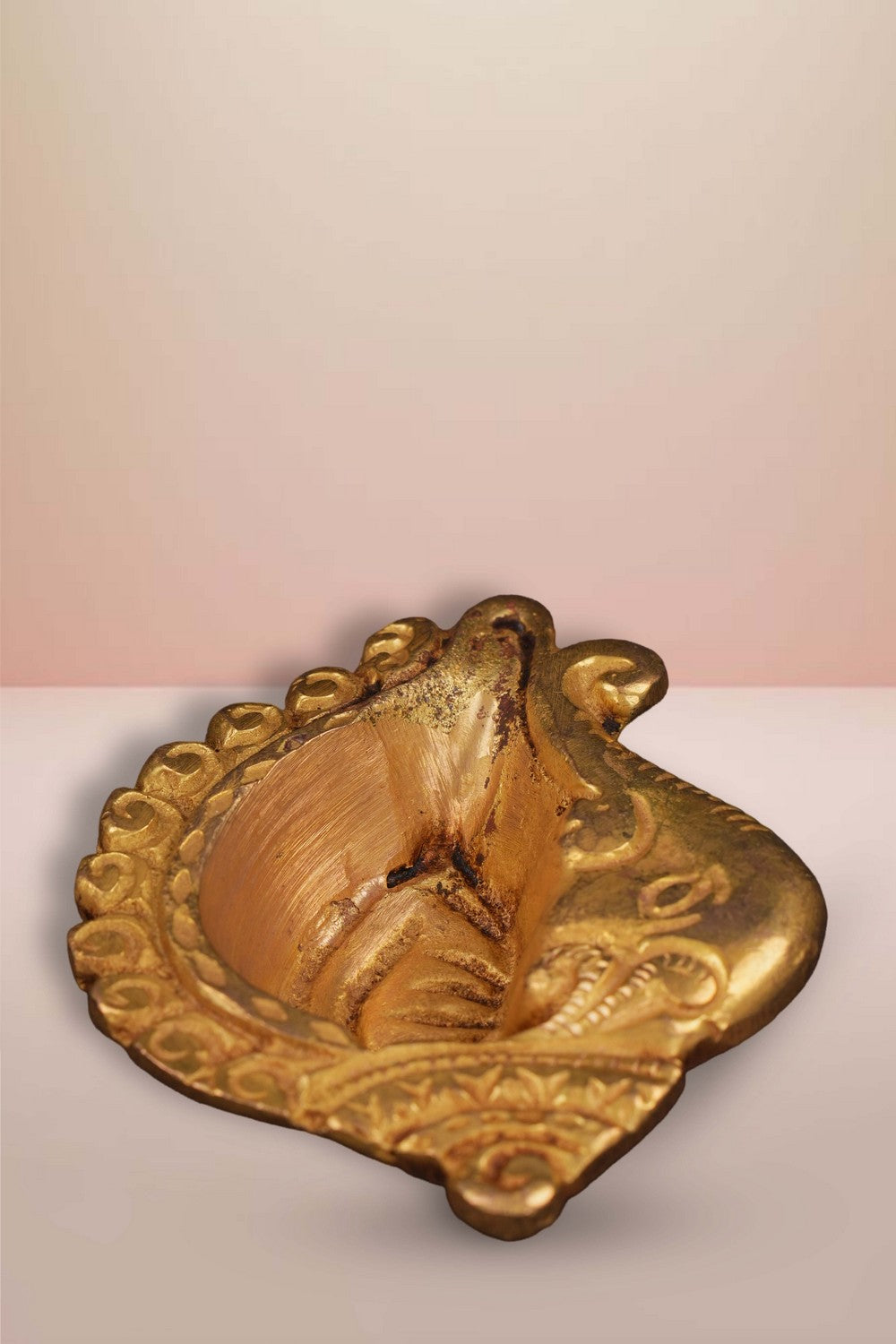 Image of Brass Diya With Beautiful Ganapati Craving
