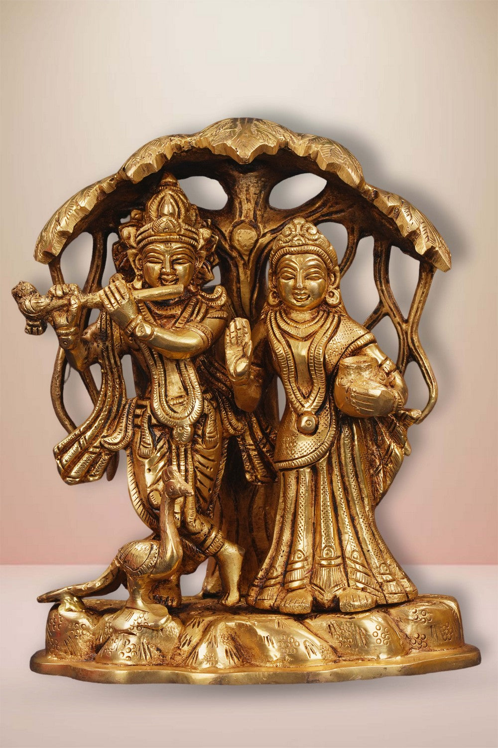 Image of Brass Radha and Krishna statue
