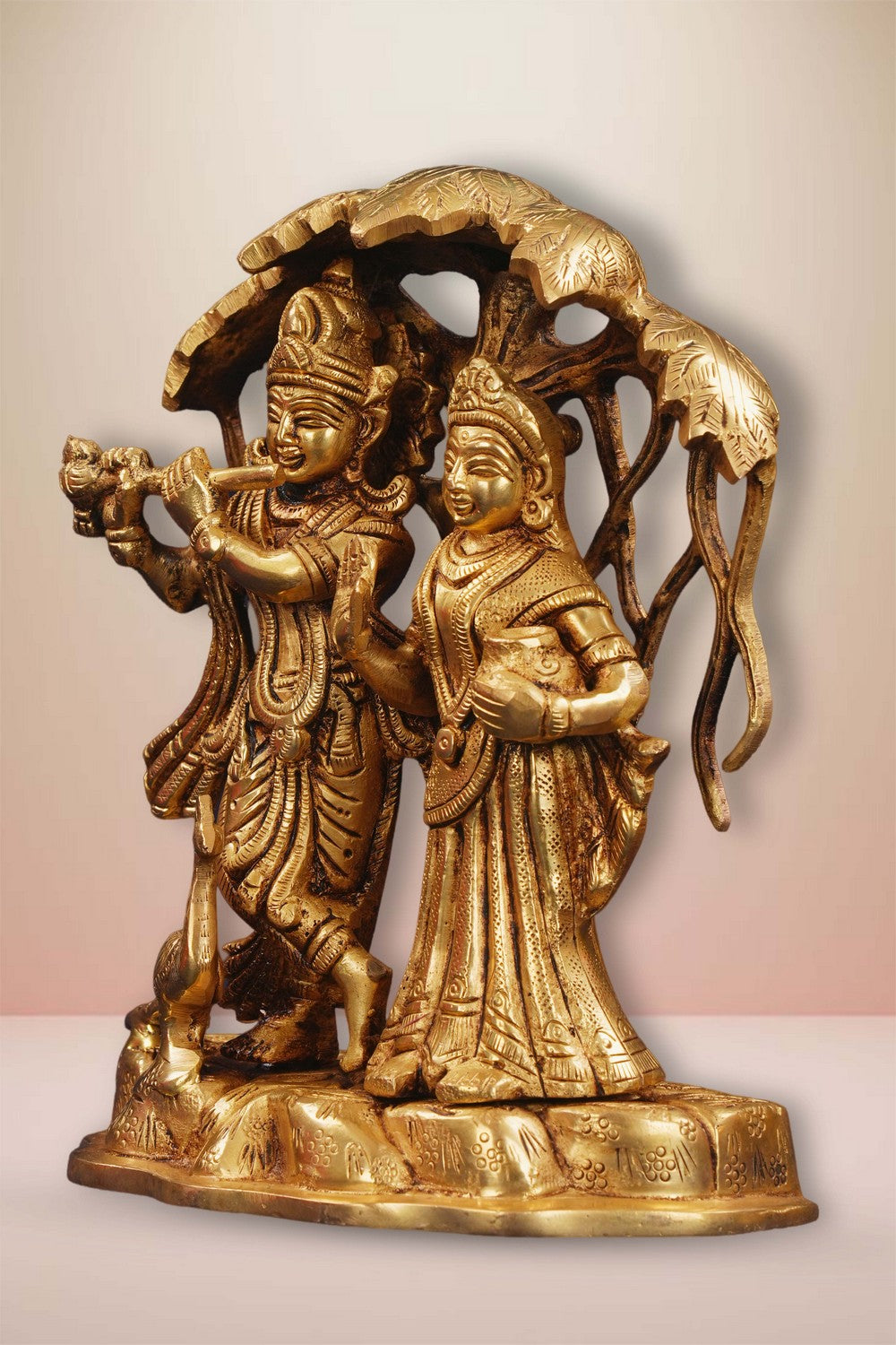 Image of Brass Radha and Krishna statue