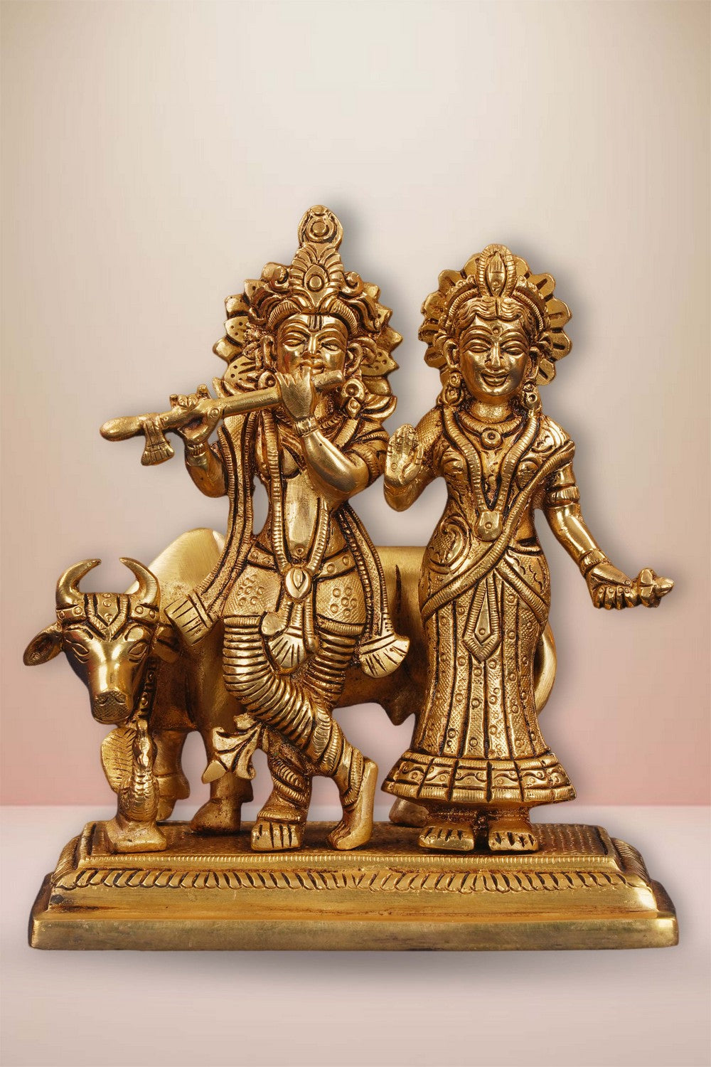 Image of Brass Radha and Krishna statue