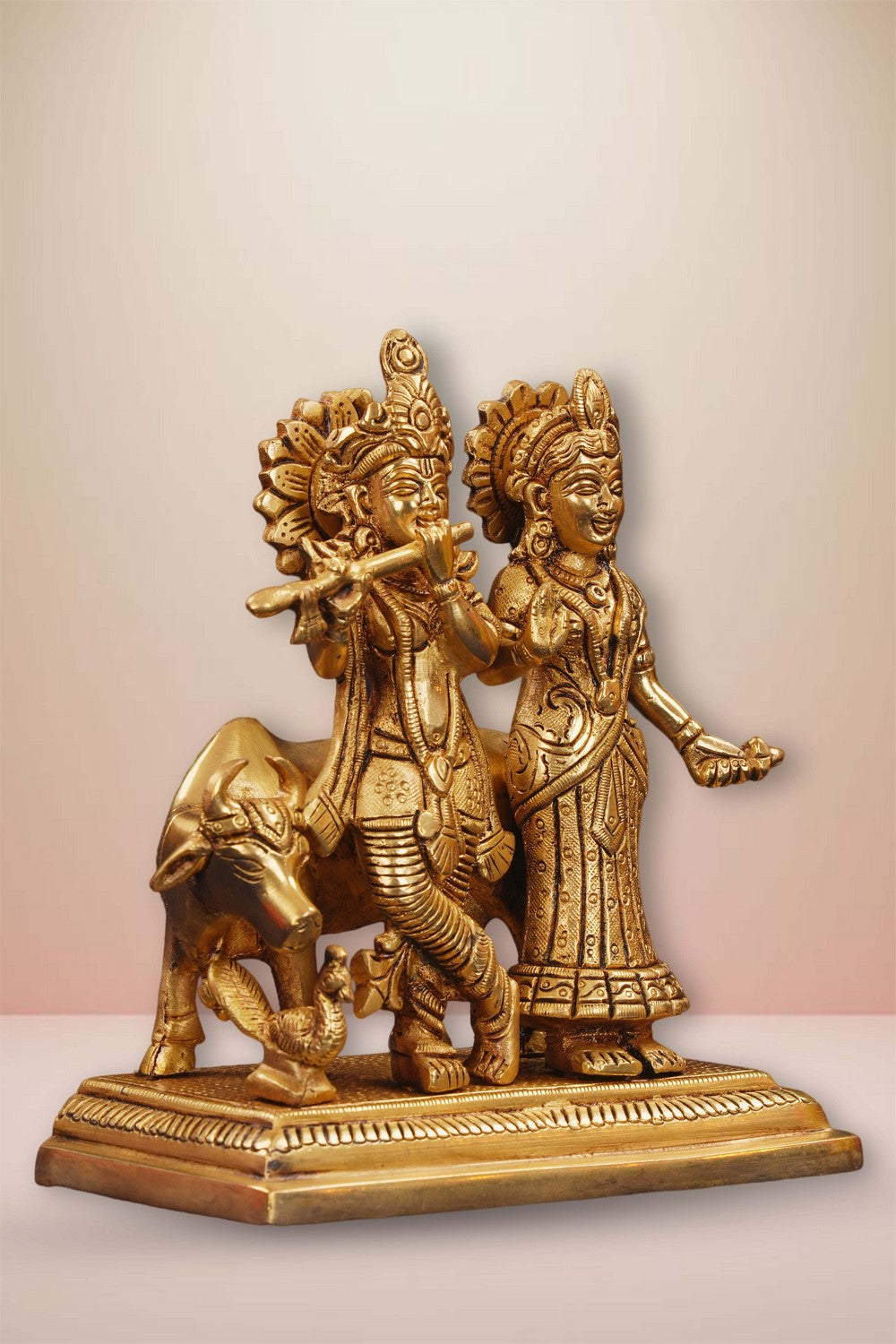 Image of Brass Radha and Krishna statue