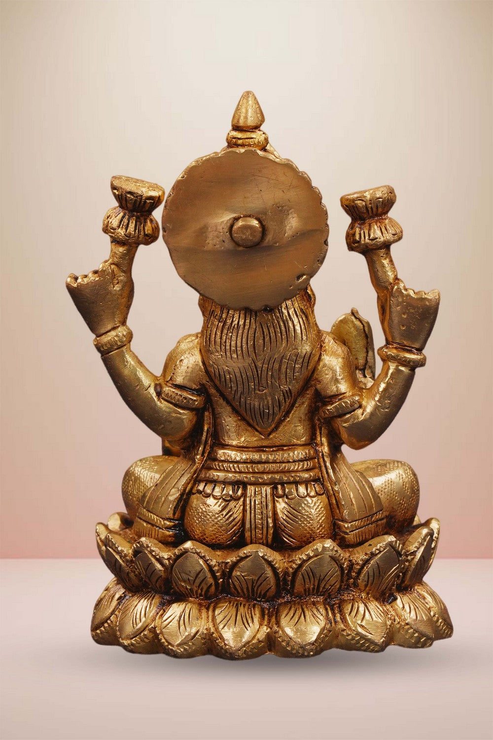 Image of Maa Lakshmi Sitting On Lotus Brass Statue