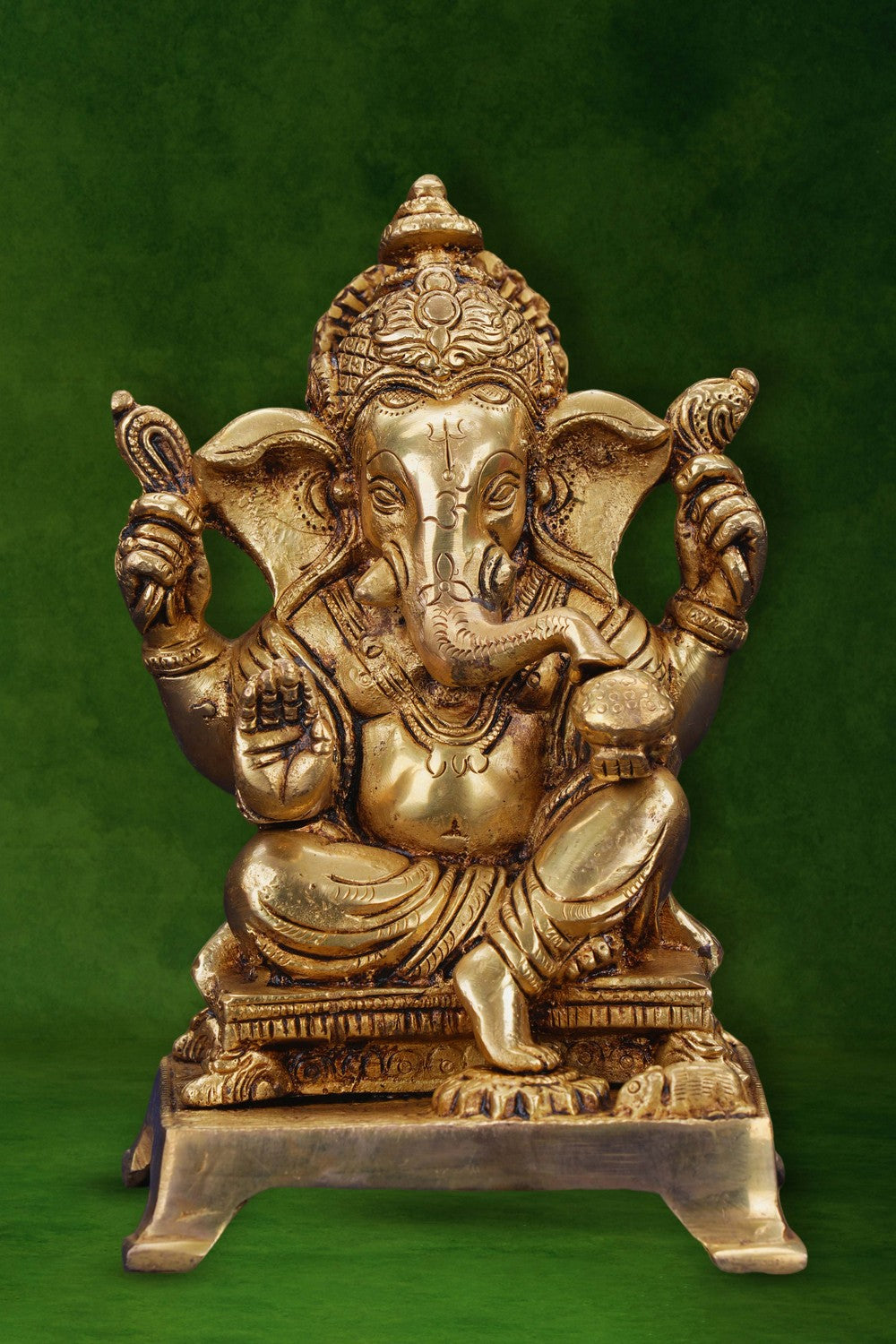 Image of Brass Ganesha In A Sitting Style