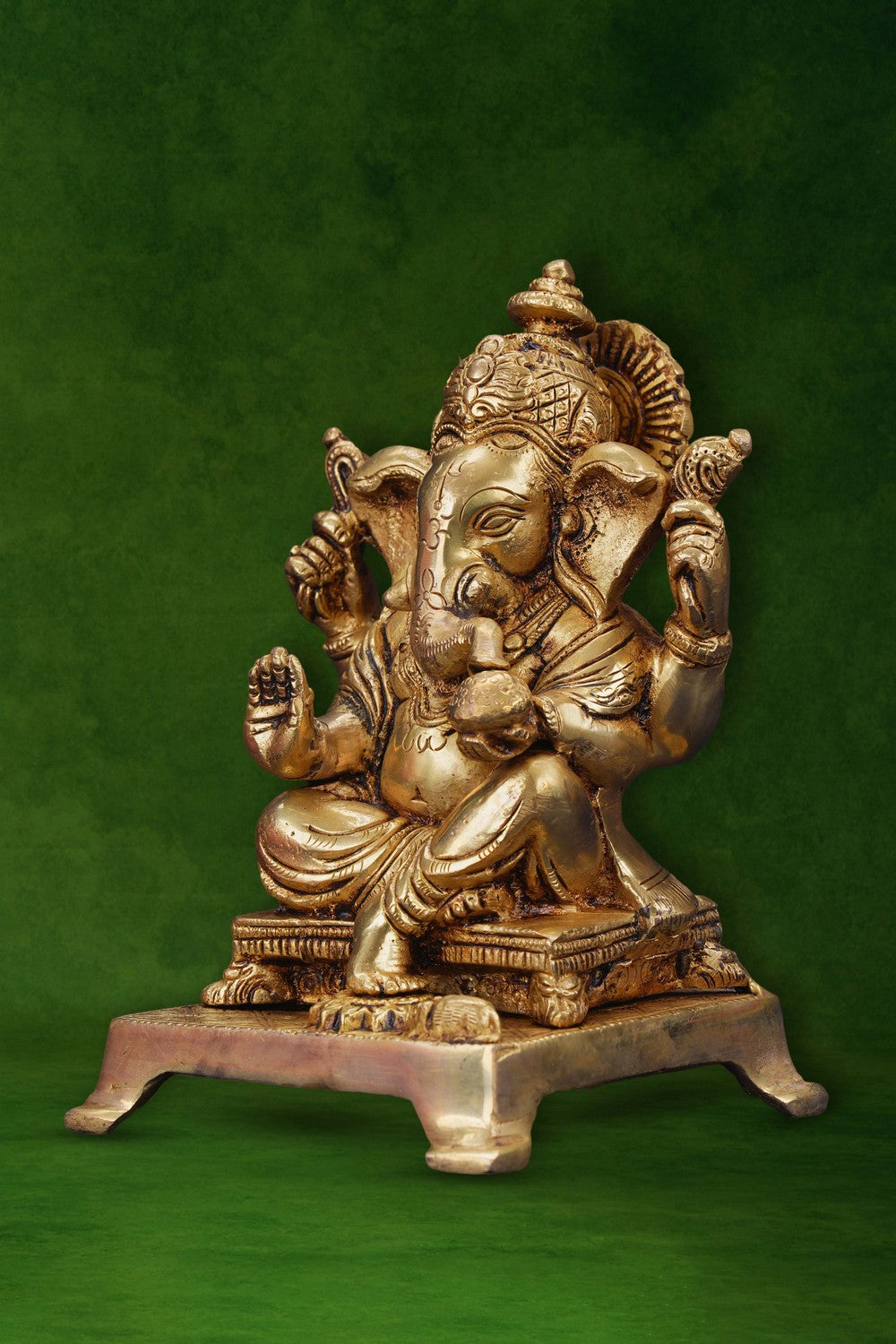 Image of Brass Ganesha In A Sitting Style