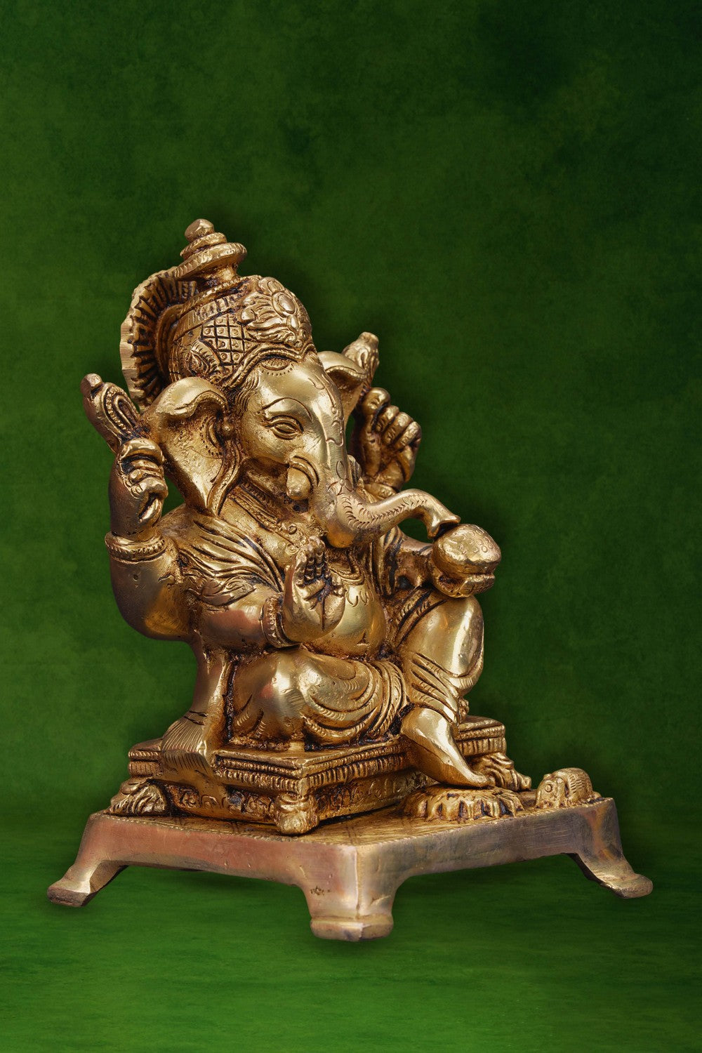 Image of Brass Ganesha In A Sitting Style