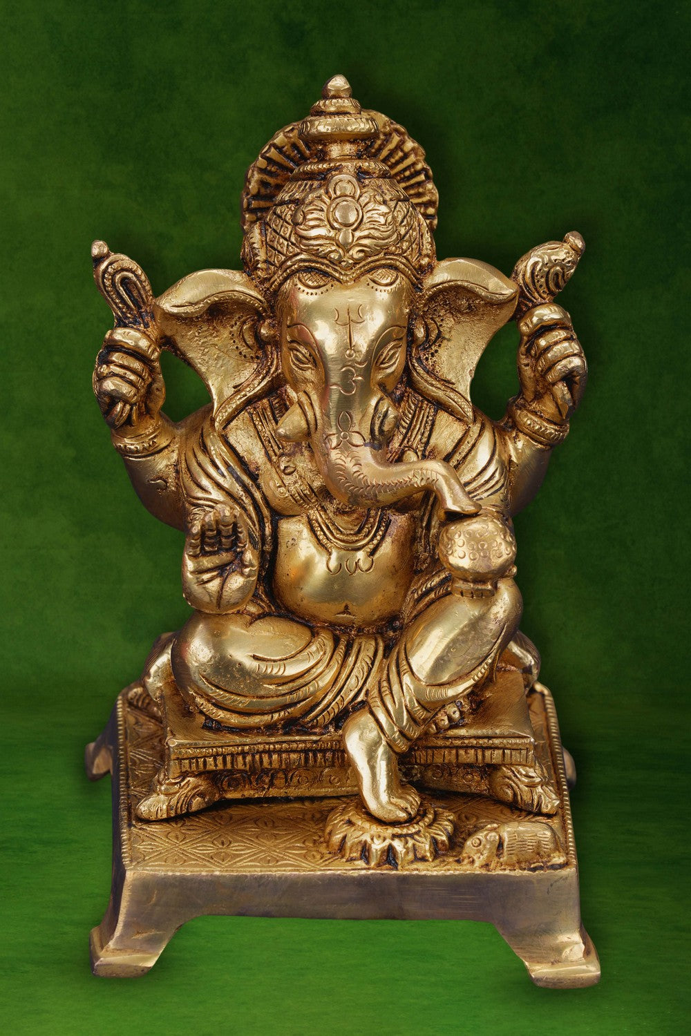 Image of Brass Ganesha In A Sitting Style