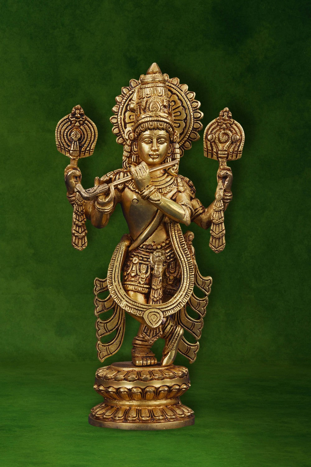 Image of Brass Lord Krishna Statue