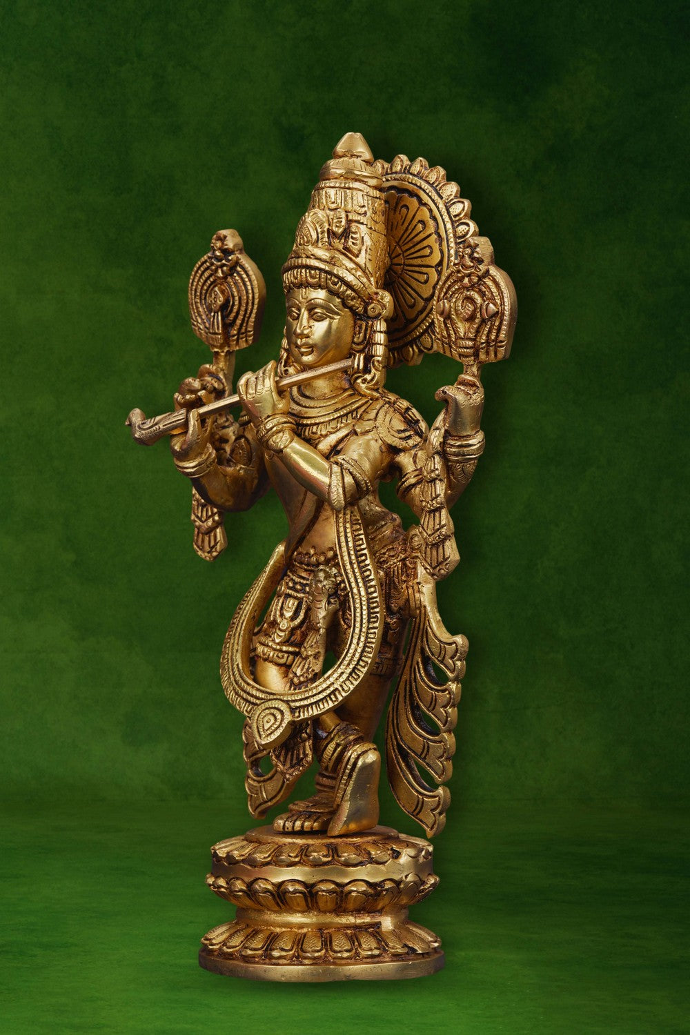 Image of Brass Lord Krishna Statue