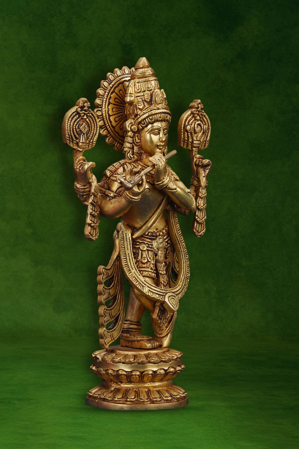 Image of Brass Lord Krishna Statue