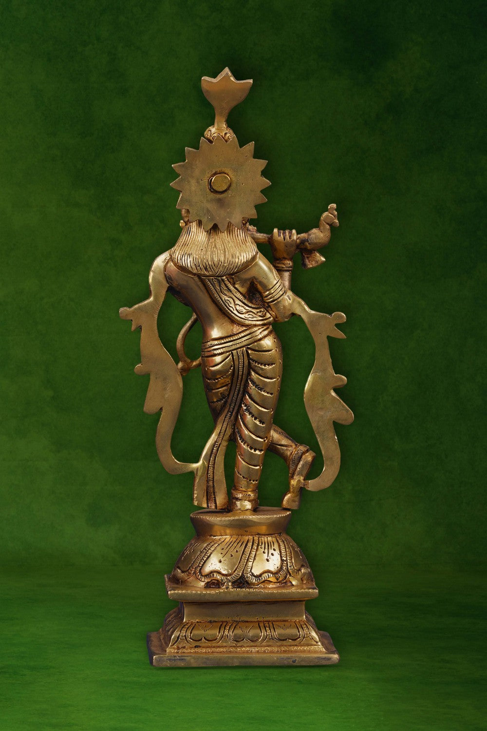 Image of Brass Krishna with flute in his hand