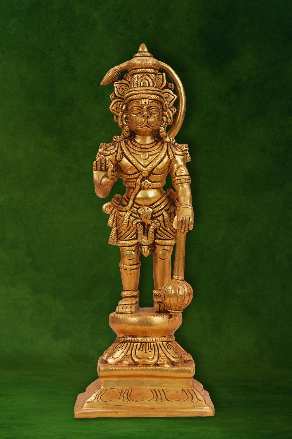 Image of A brass Hanuman in a standing posture