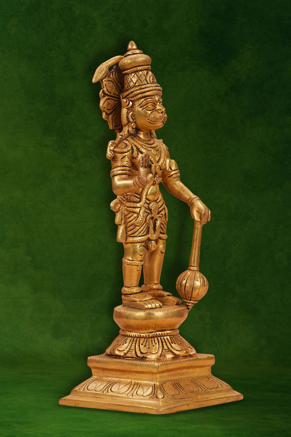 Image of A brass Hanuman in a standing posture