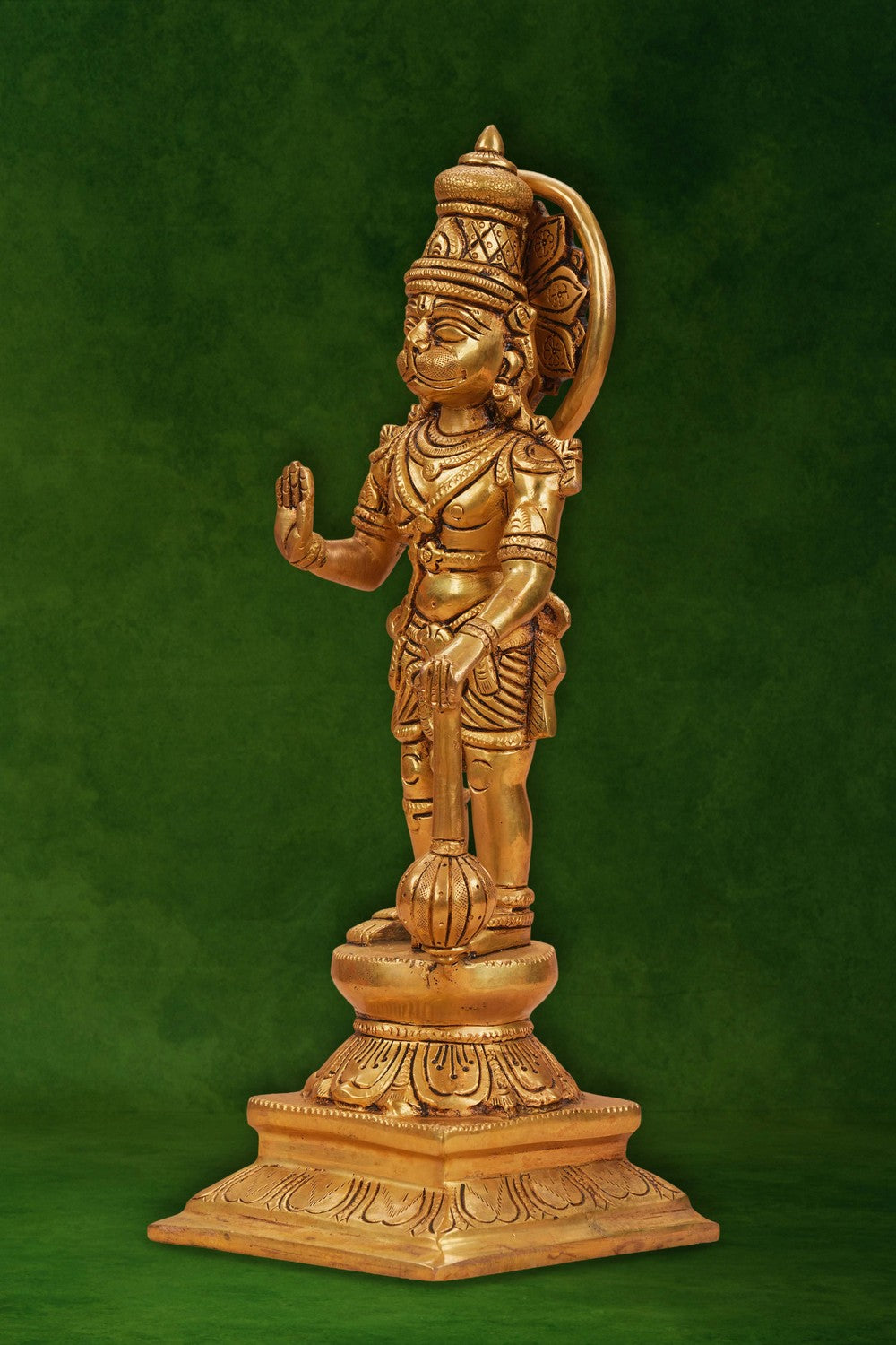 Image of A brass Hanuman in a standing posture