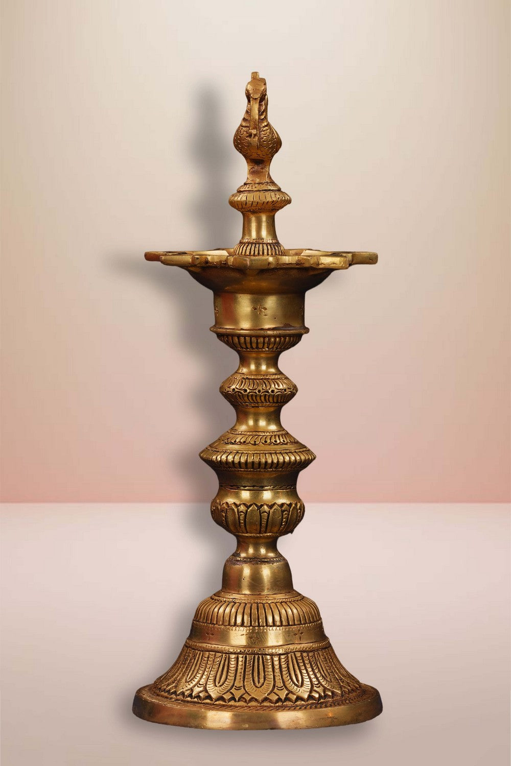 Image of Brass Annapakshi Casted Mehnoor Oil Lamp