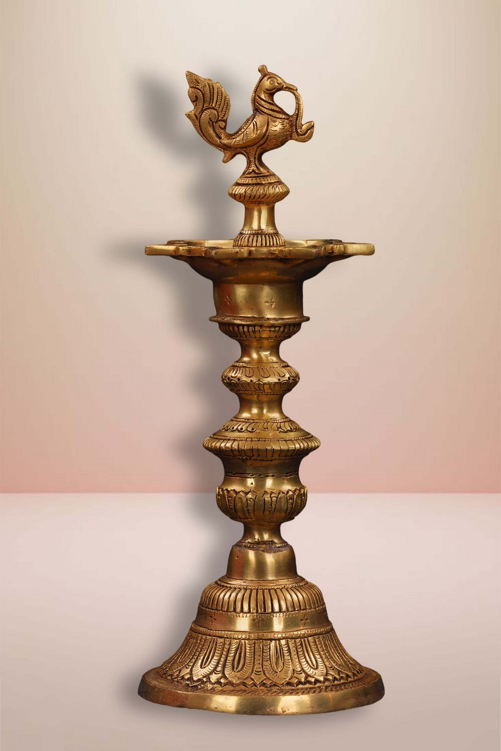 Image of Brass Annapakshi Casted Mehnoor Oil Lamp