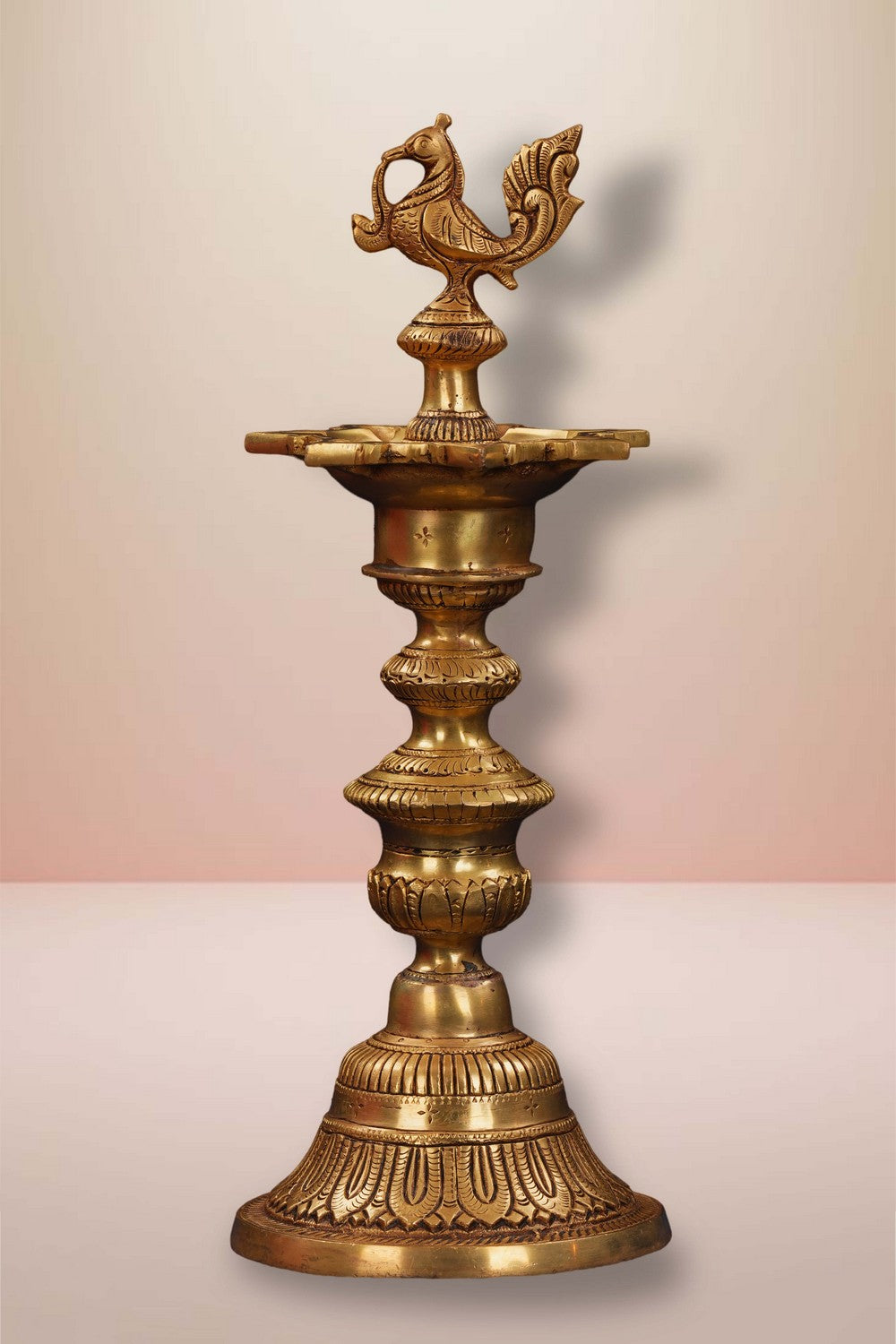 Image of Brass Annapakshi Casted Mehnoor Oil Lamp