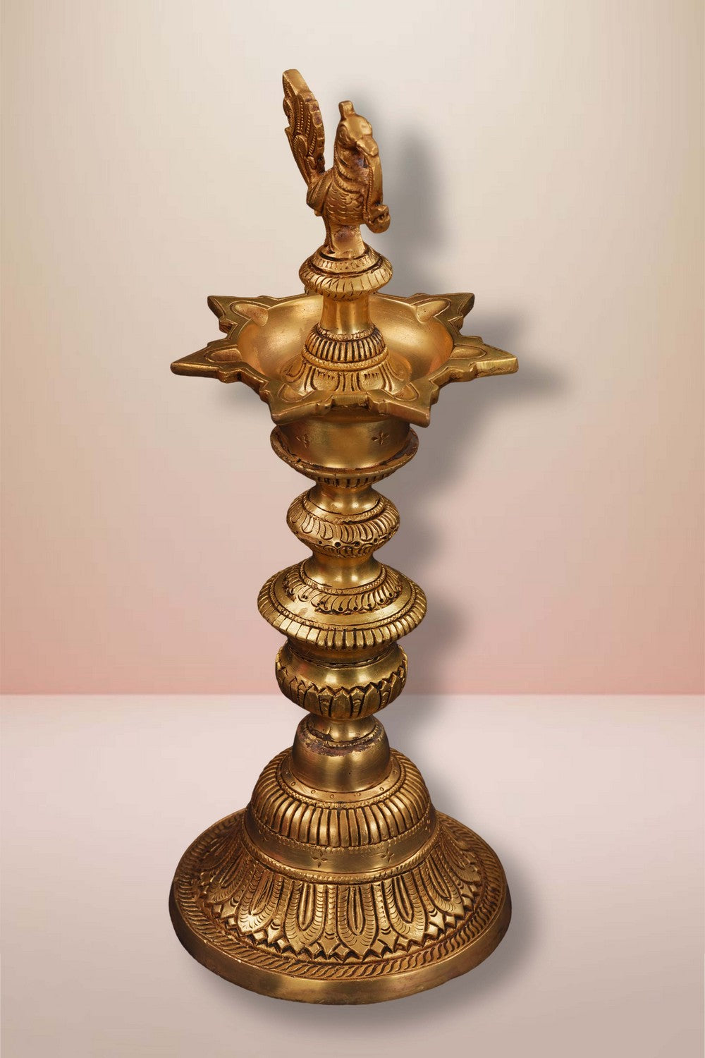 Image of Brass Annapakshi Casted Mehnoor Oil Lamp