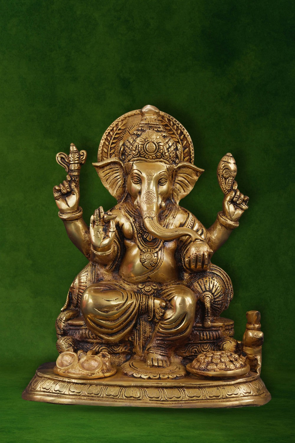 Image of Brass Ganesha In A Sitting Style