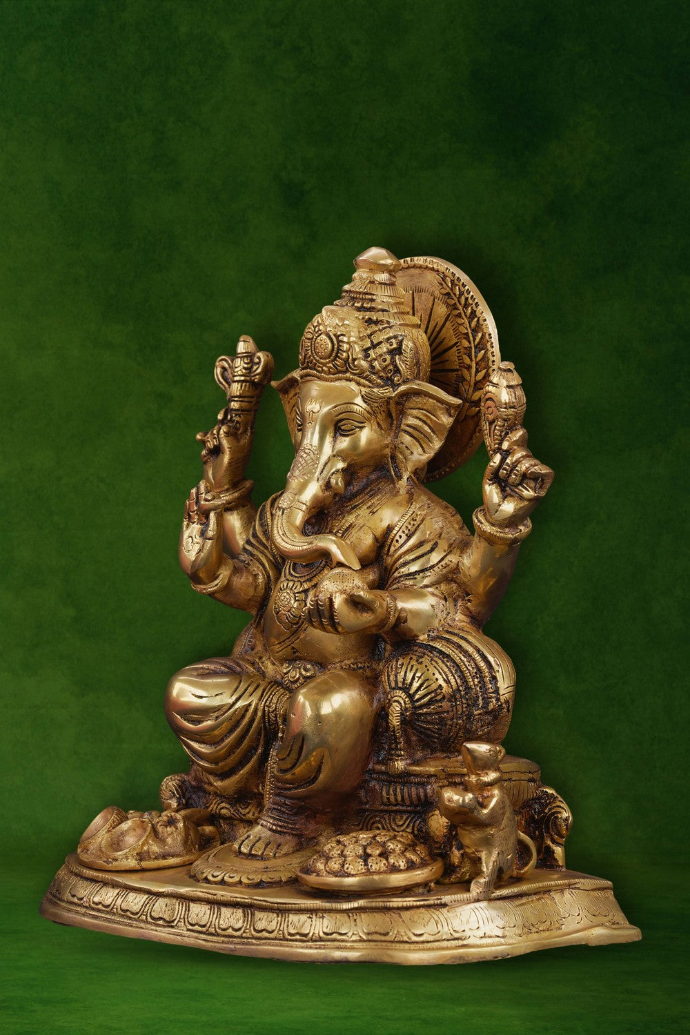 Image of Brass Ganesha In A Sitting Style