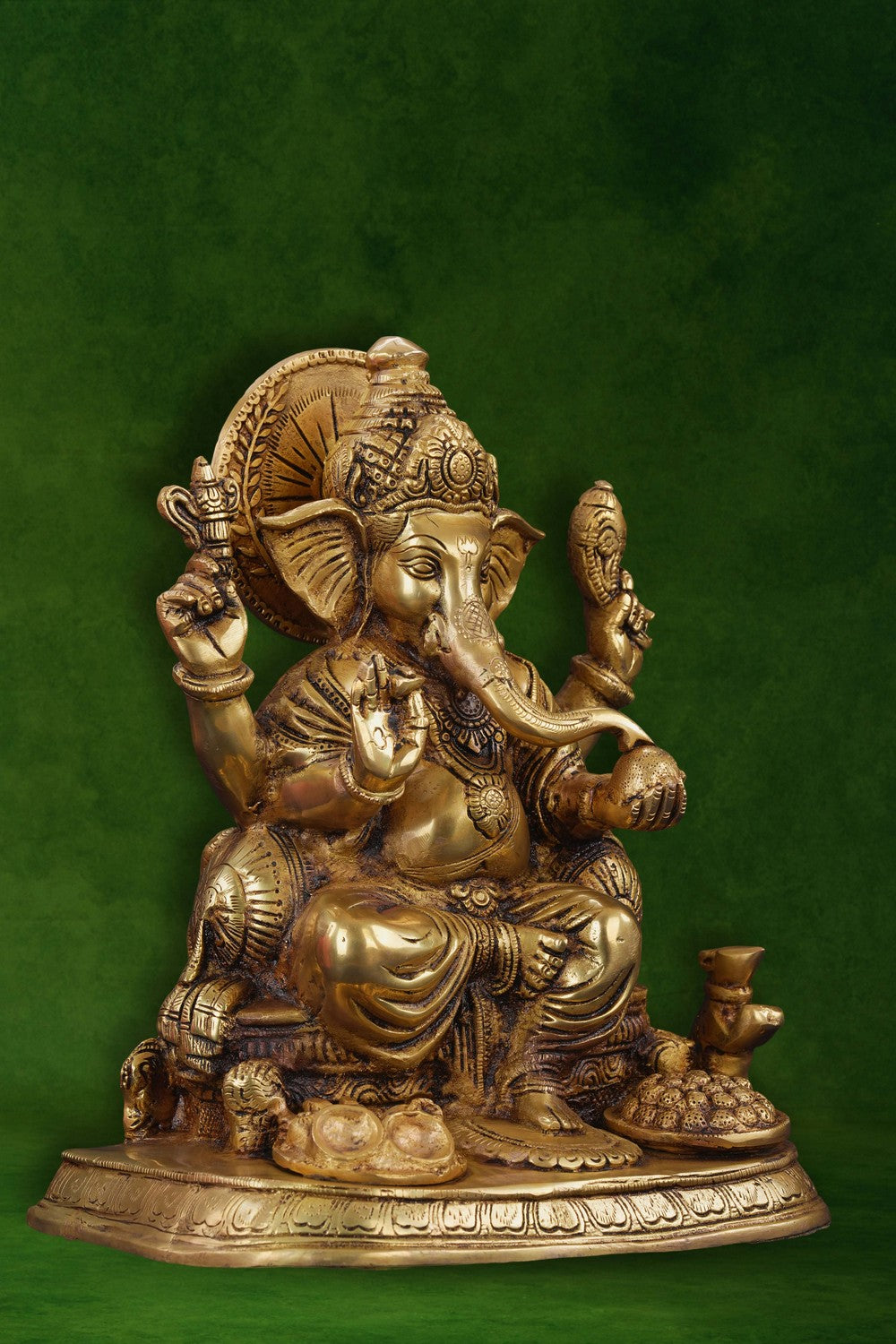 Image of Brass Ganesha In A Sitting Style