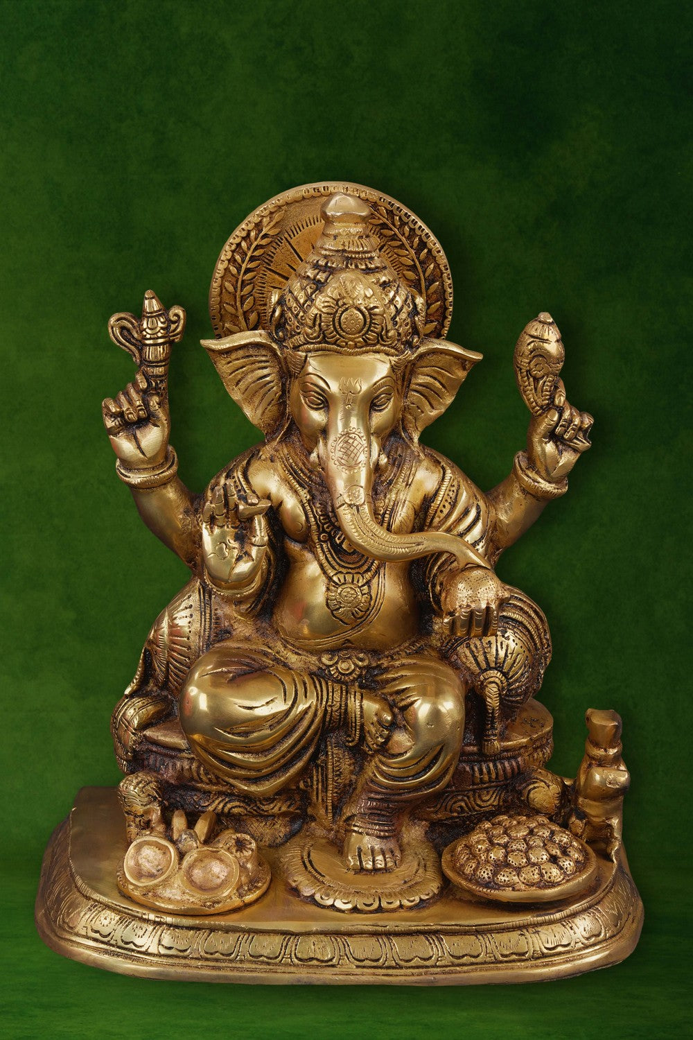 Image of Brass Ganesha In A Sitting Style