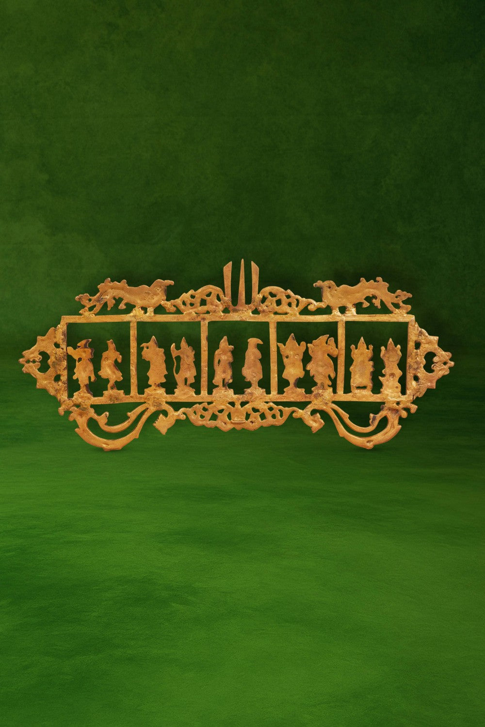 Image of brass wall hangings featuring Lord Vishnus Dasavatharam