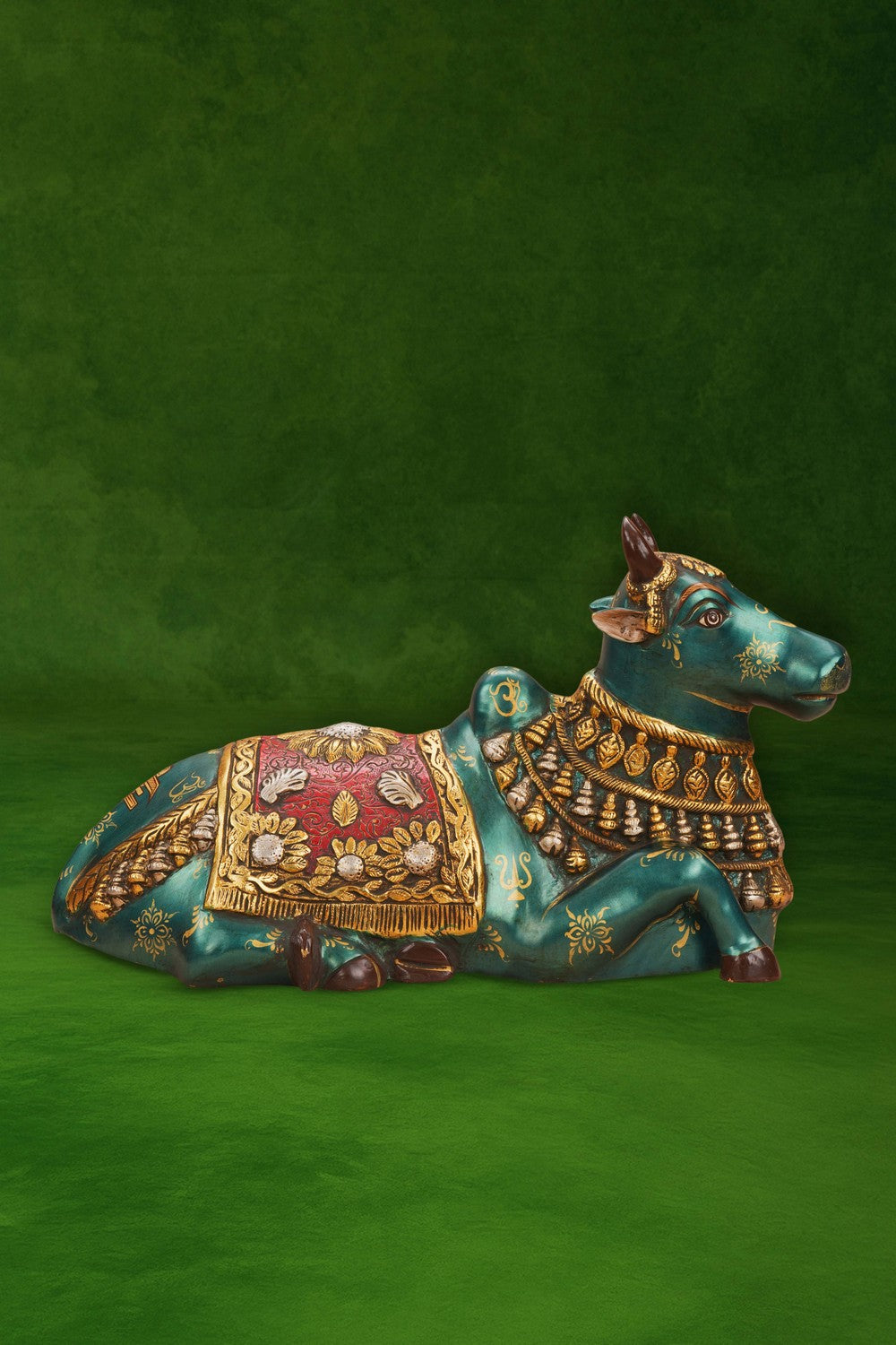 Image of Brass Nandi with painting work