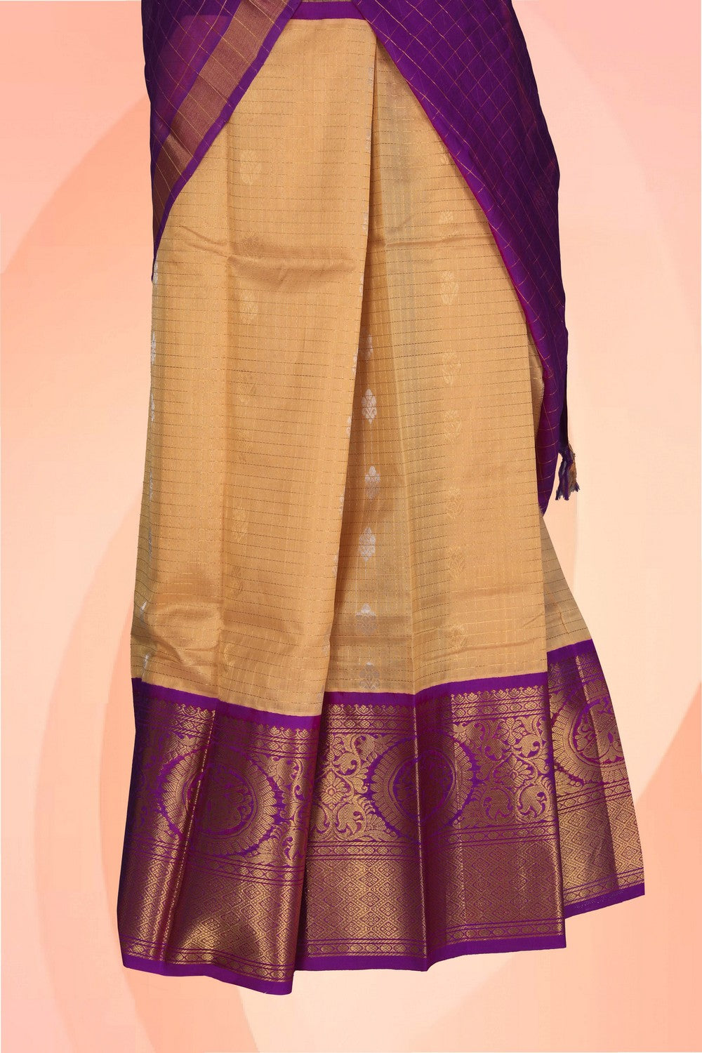 Image of A South Silk-Cotton Pavadai with Dupatta 3PCS