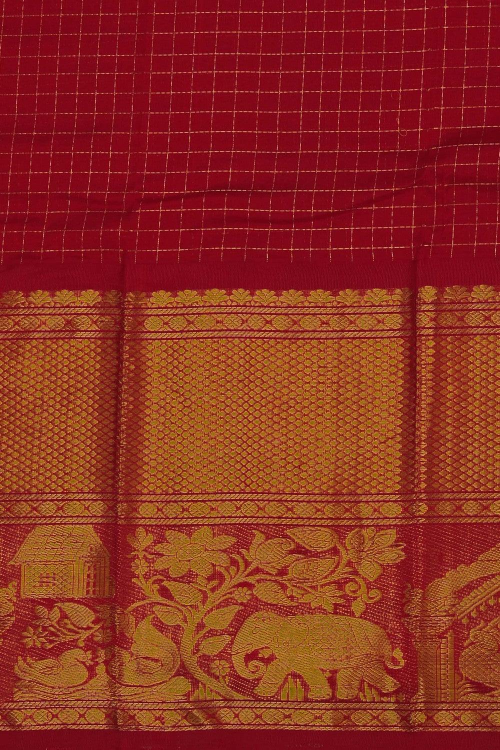 Image of A South Silk-Cotton Pavadai with Dupatta 3PCS