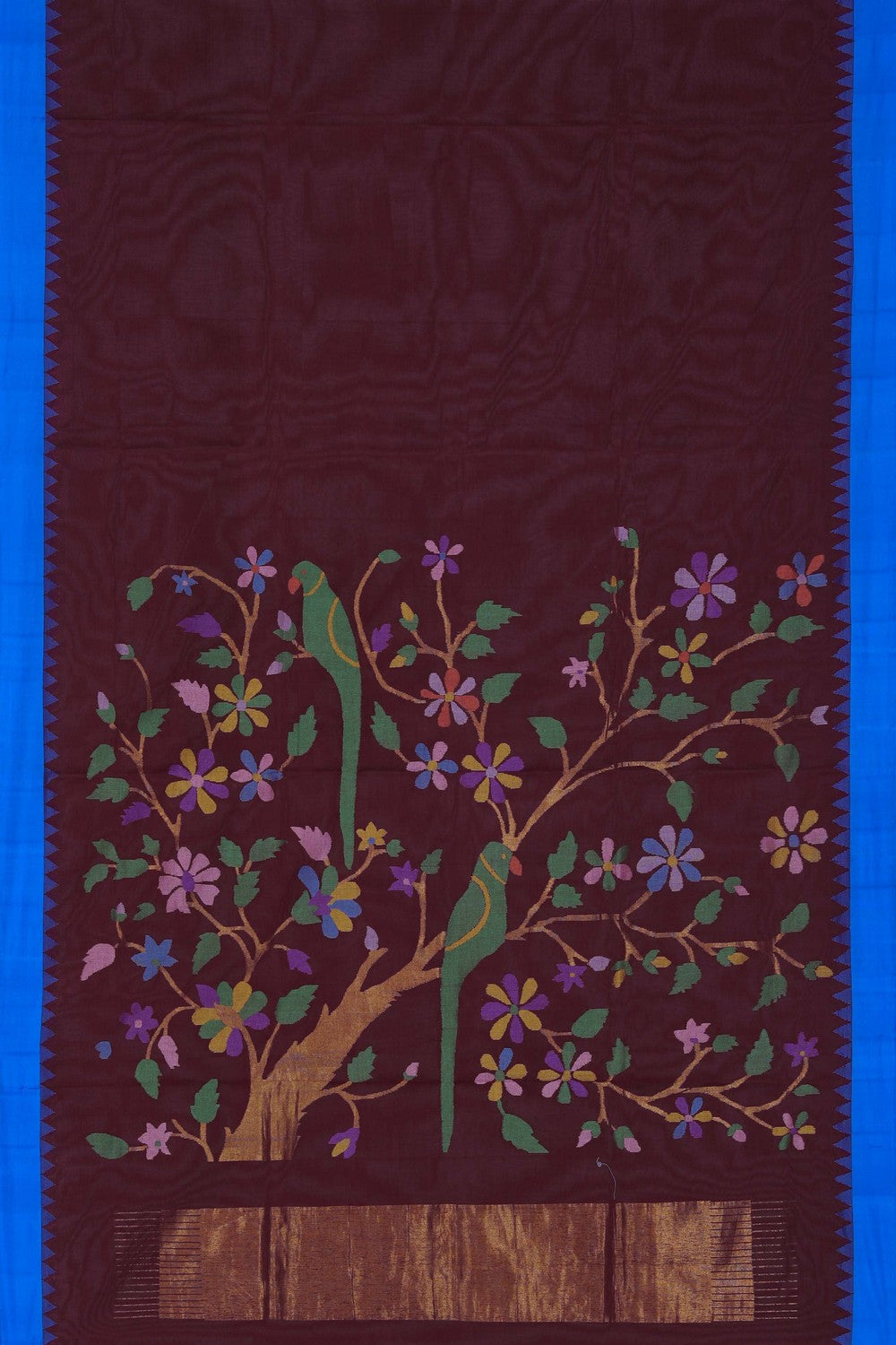 Image of Uppada Cotton Purple Saree