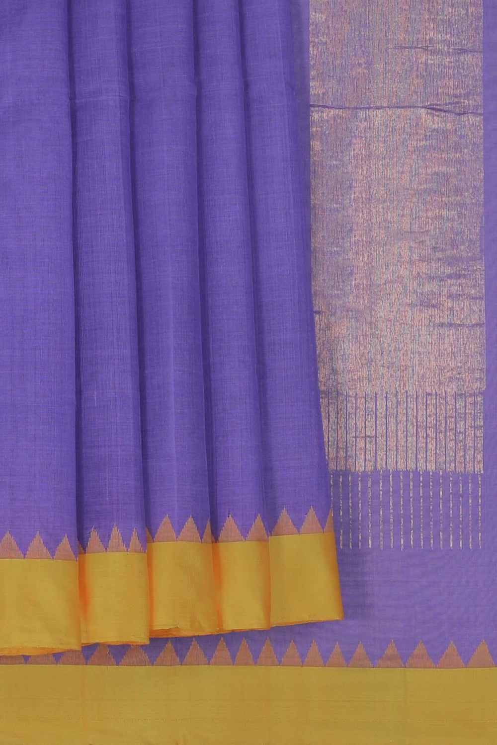 Image of Uppada Cotton Purple Saree