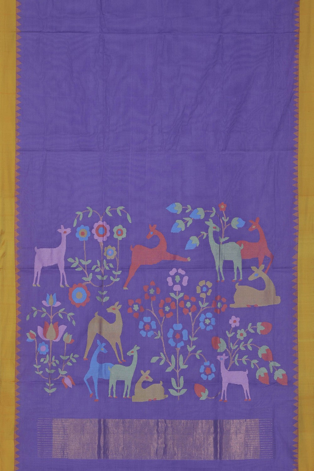 Image of Uppada Cotton Purple Saree