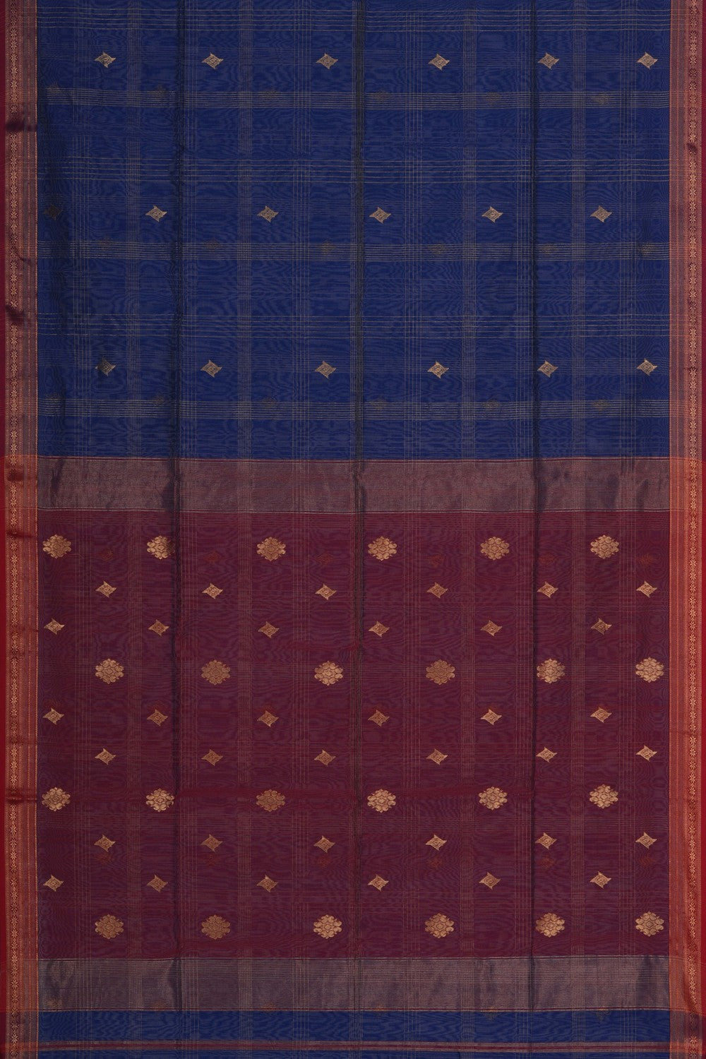 Image of Maheshwari Navy Blue Saree