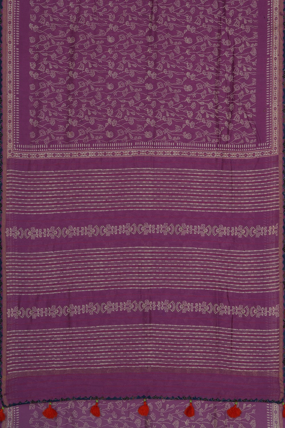 Image of A Tussar Silk Purple Saree