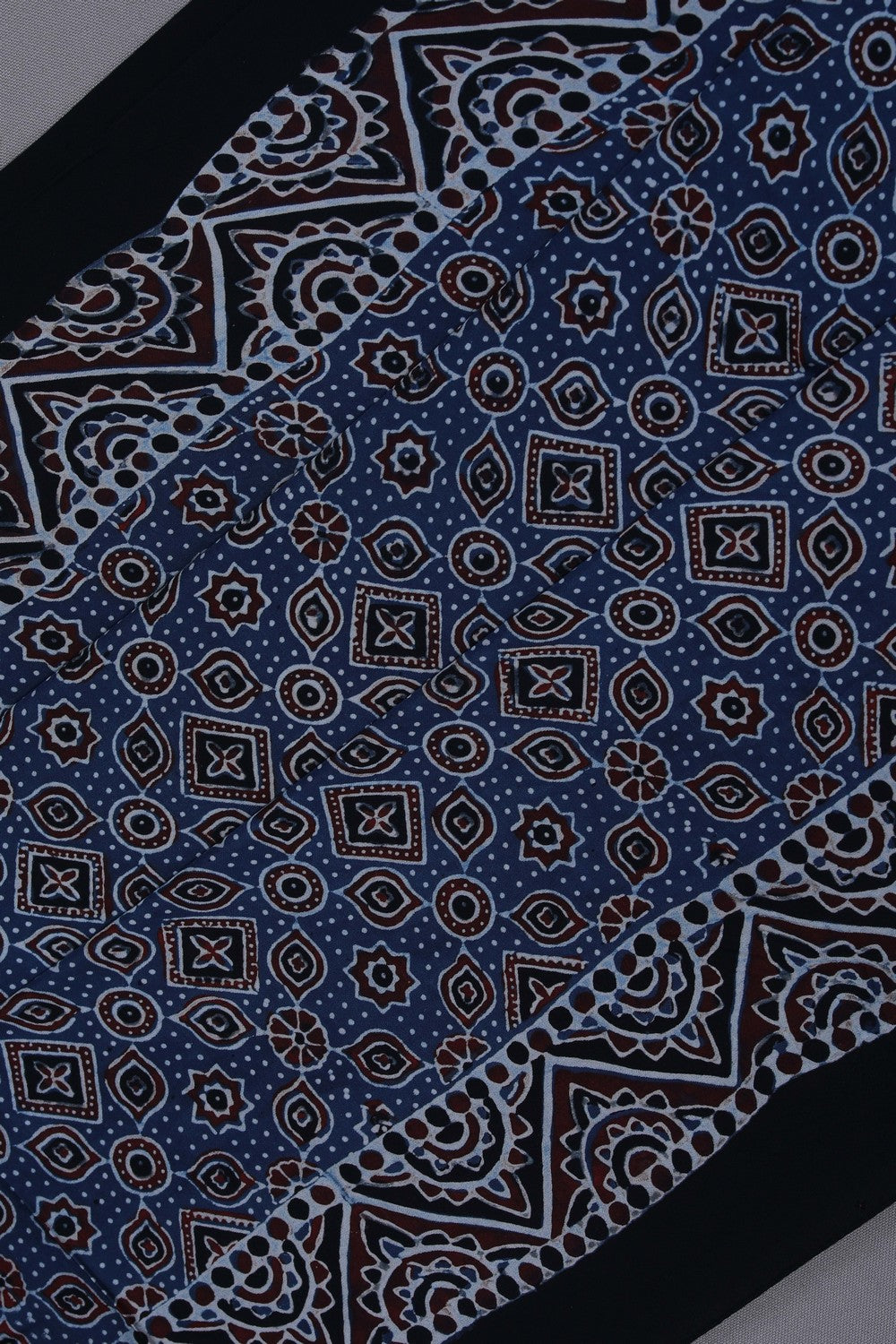 Image of Arjkha Printed Silk Blue Saree