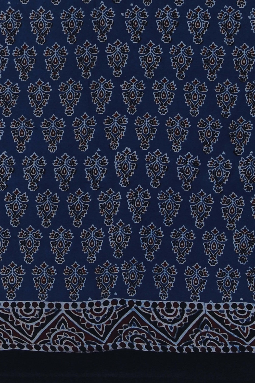 Image of Arjkha Printed Silk Blue Saree