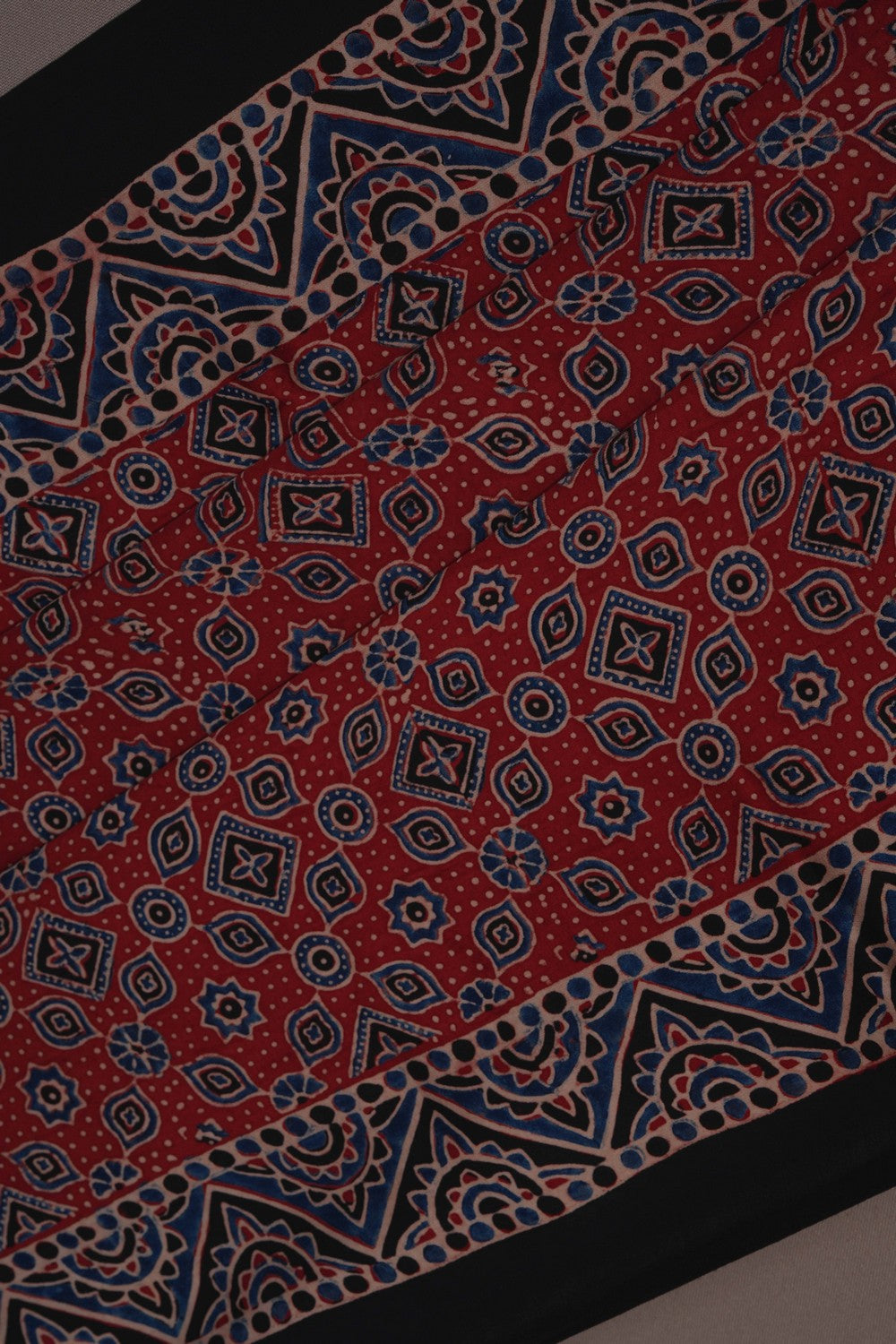 Image of Arjkha Printed Silk Red Saree