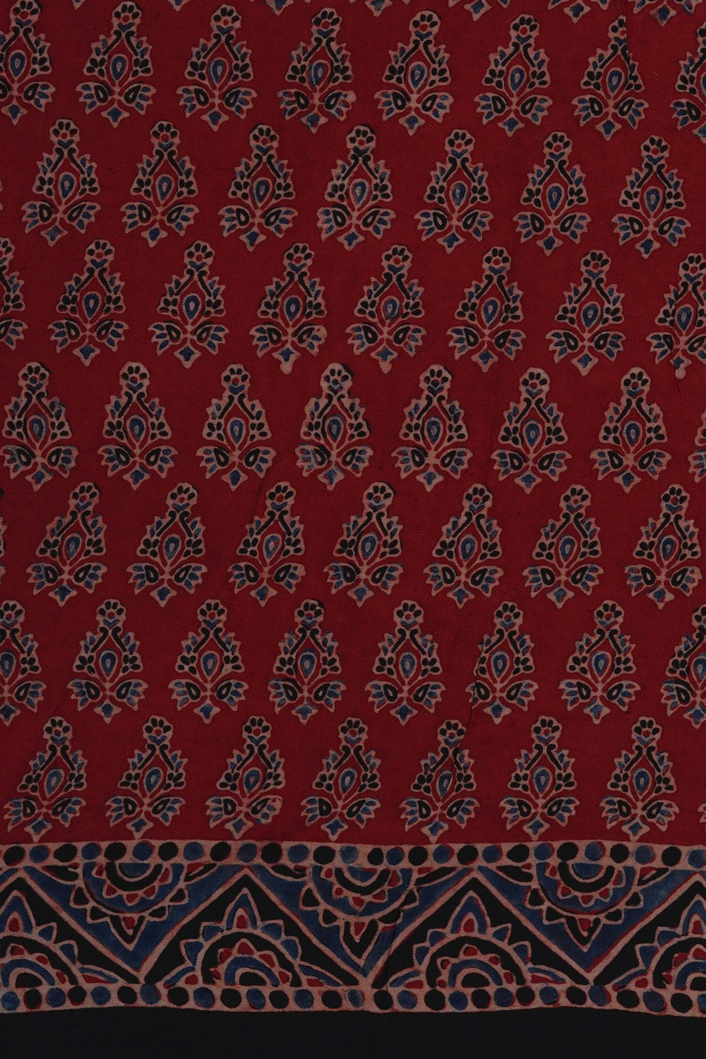 Image of Arjkha Printed Silk Red Saree