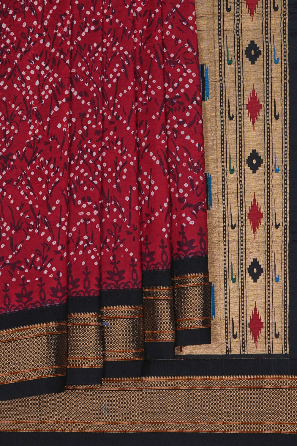 Image of A unique fusion of Bandhani and modern aesthetics saree