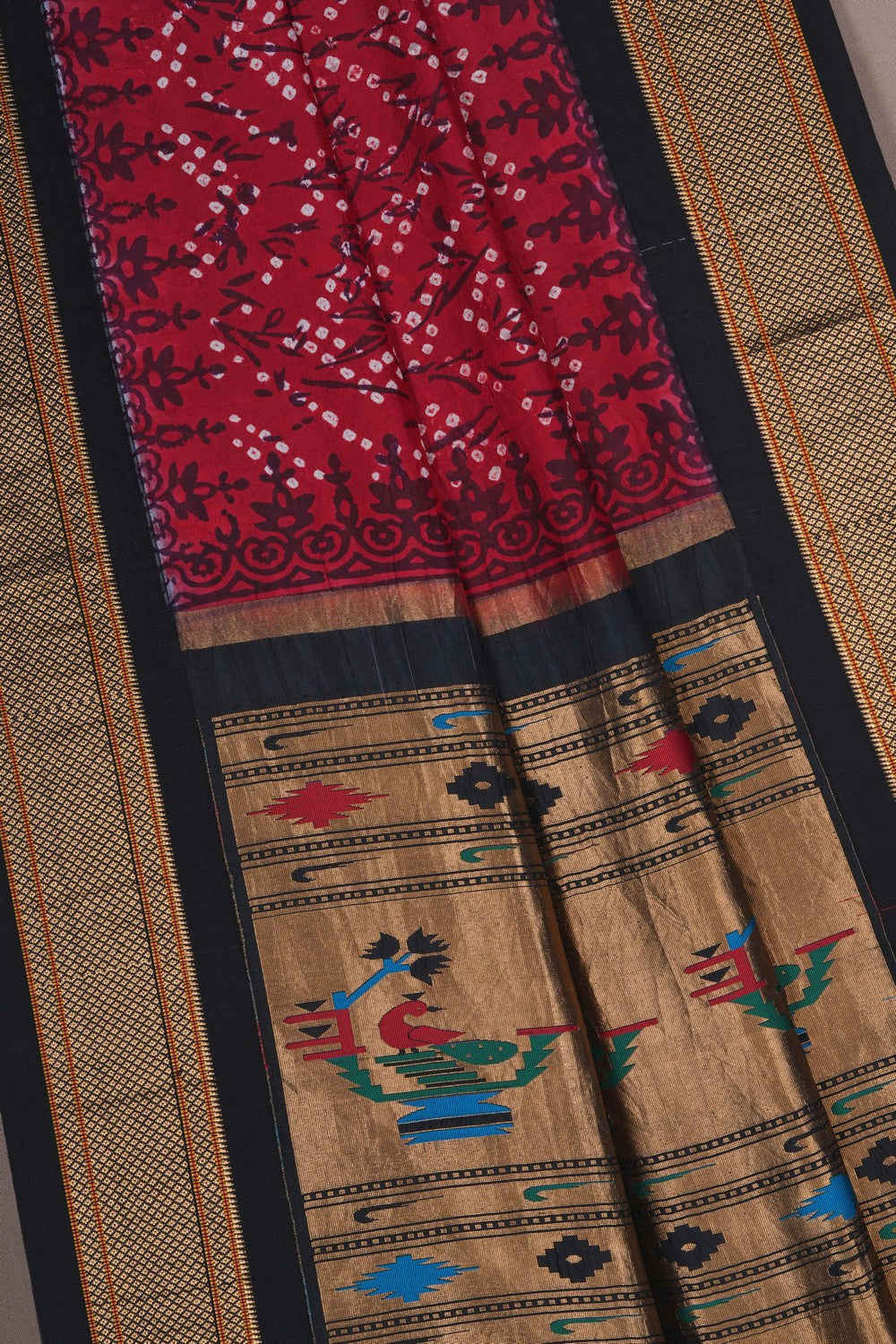 Image of A unique fusion of Bandhani and modern aesthetics saree