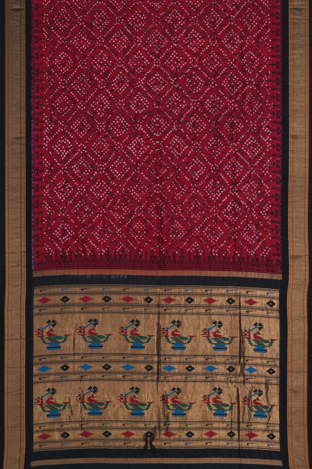 Image of A unique fusion of Bandhani and modern aesthetics saree