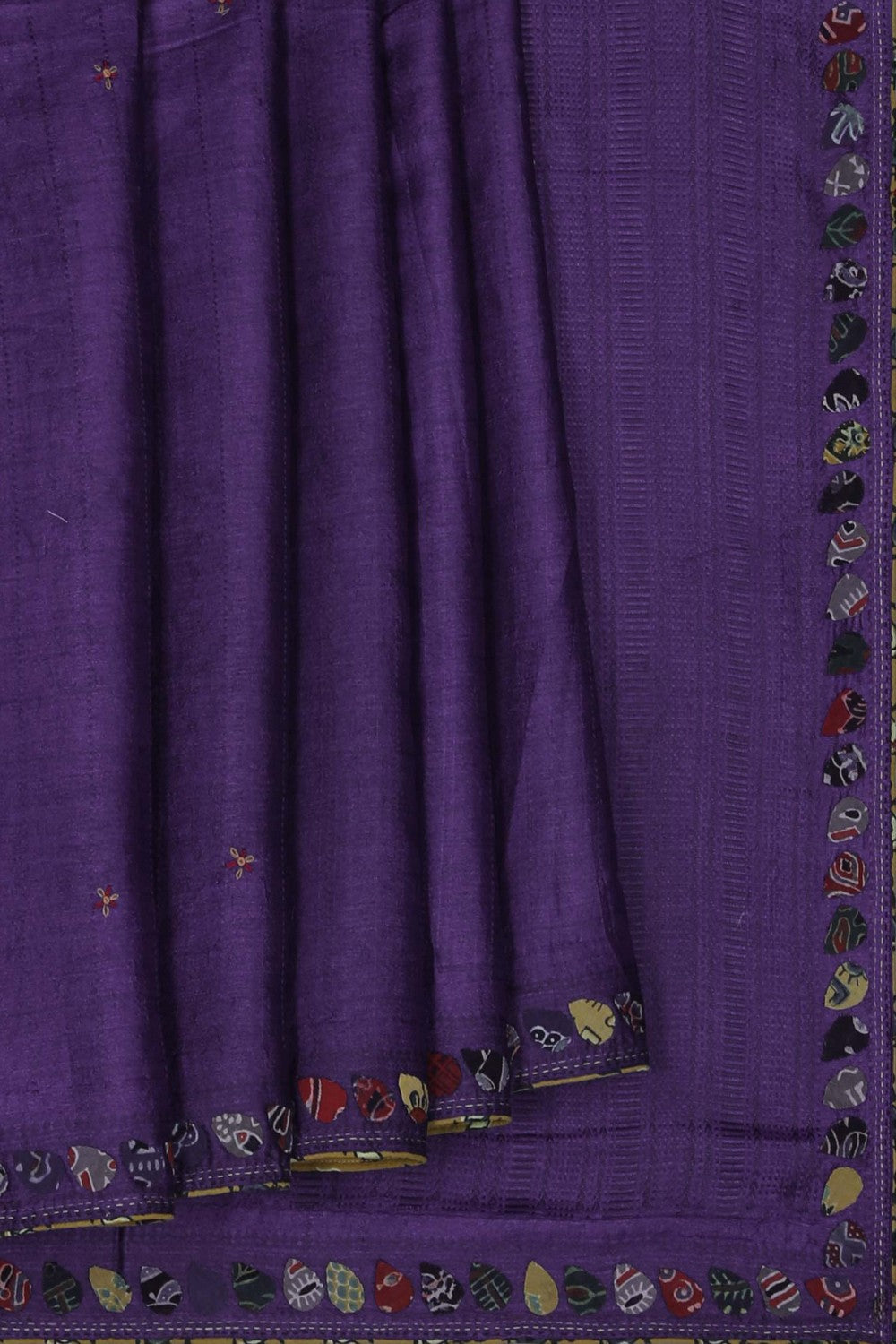 Image of A Tussar Silk Embroidered Saree