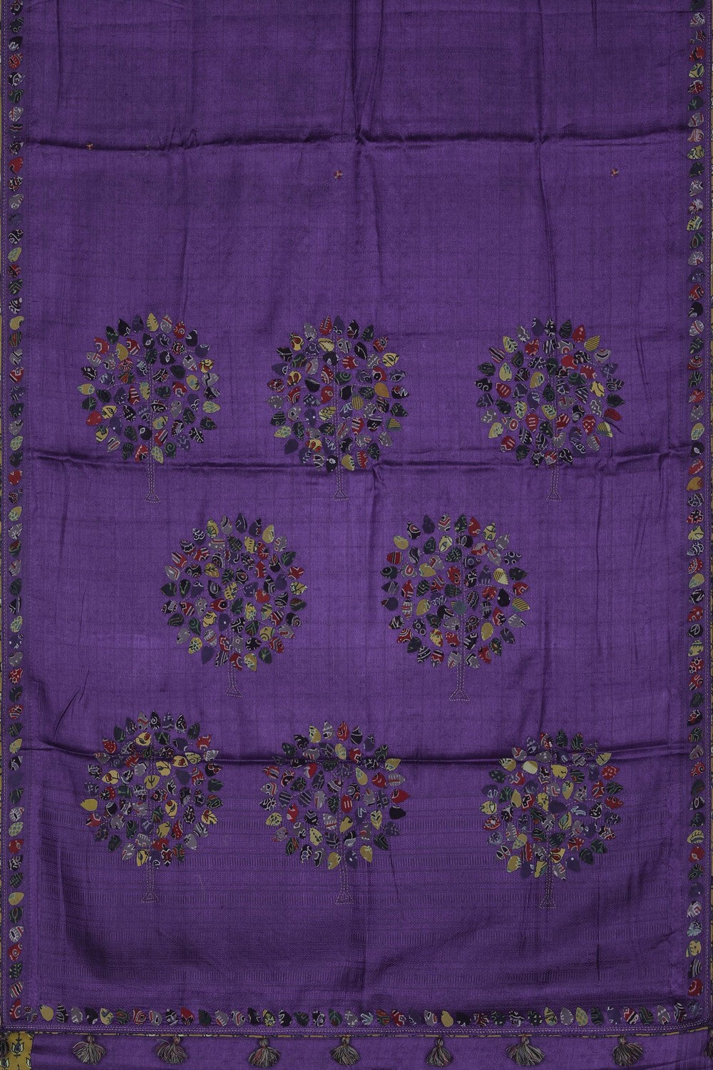 Image of A Tussar Silk Embroidered Saree