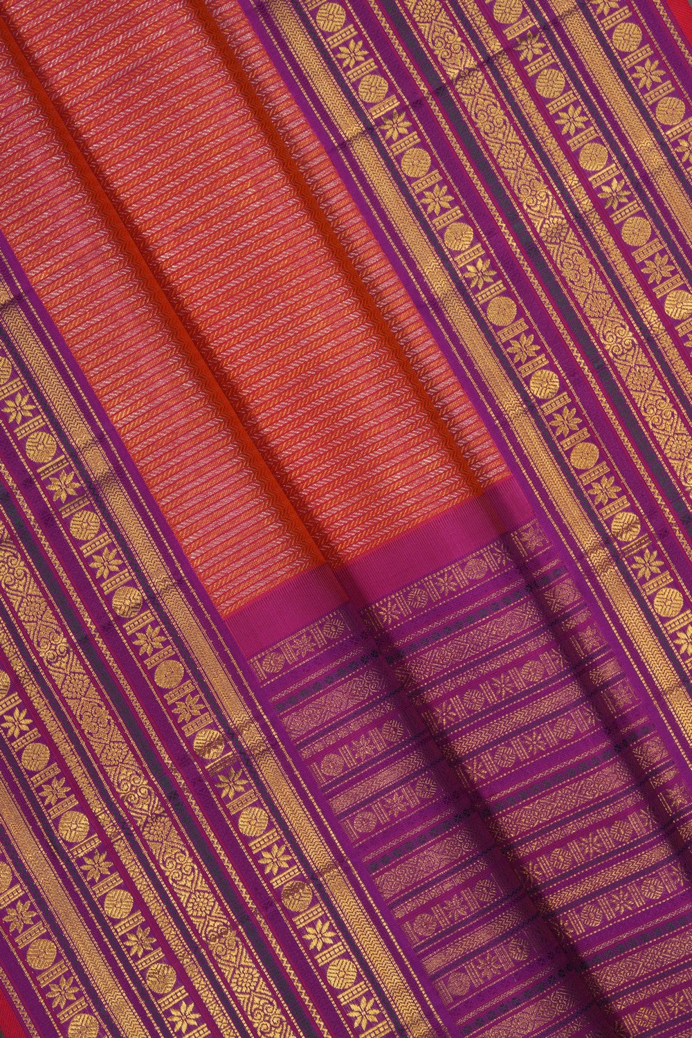 Image of A Kanjivaram Silk Fuchsia Pink Saree